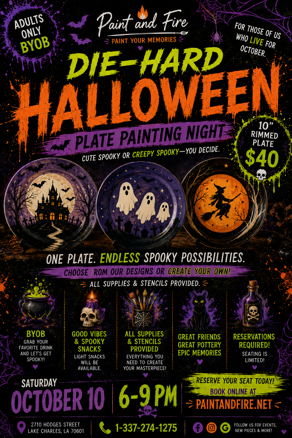 Die-Hard Halloween Plate Night – October 10 (6–9pm)