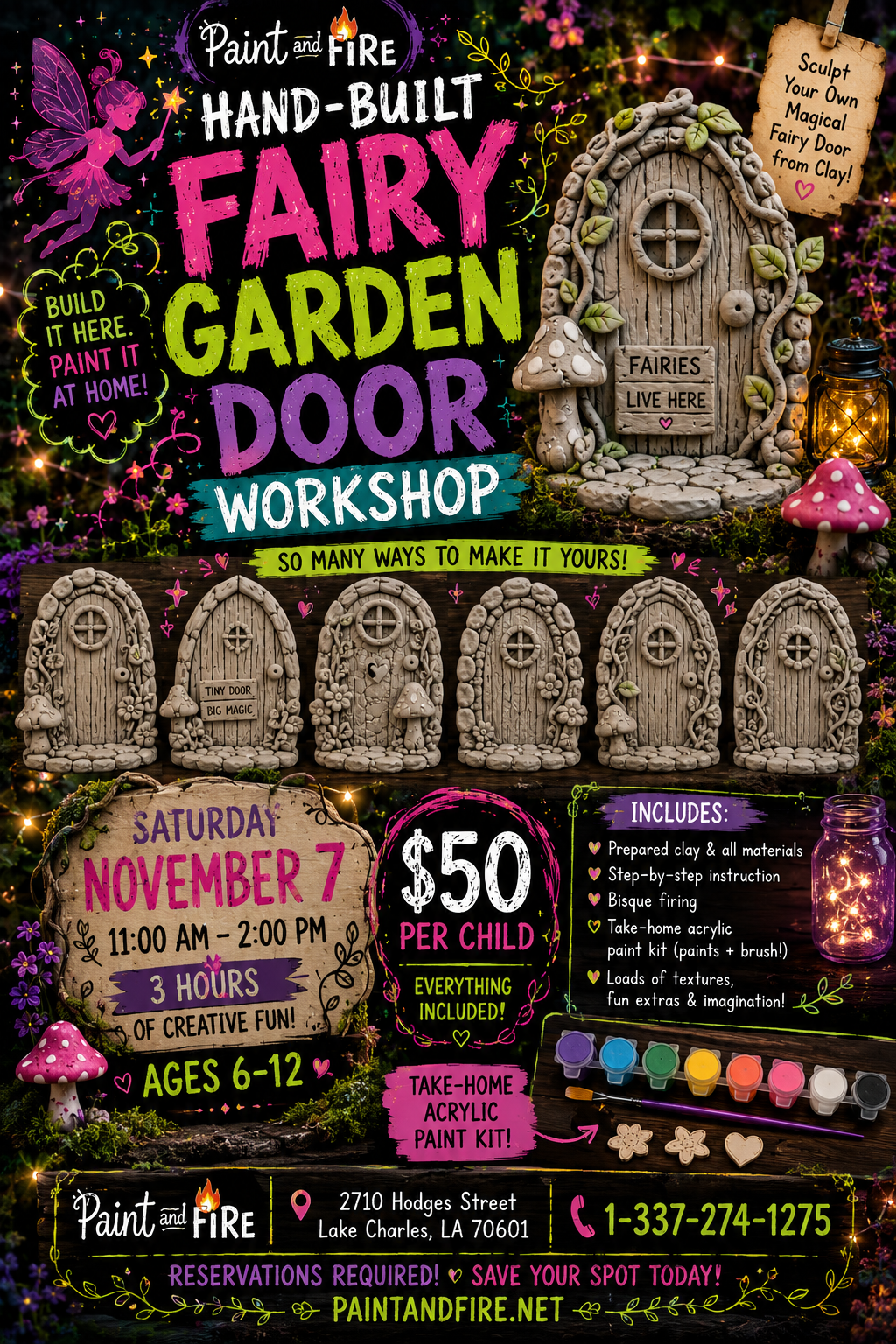 Hand Built Clay Fairy Garden Door Workshop – November 7 (11am–2pm)