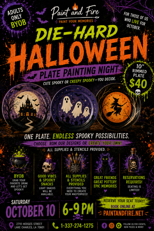Die-Hard Halloween Plate Night – October 10 (6–9pm)