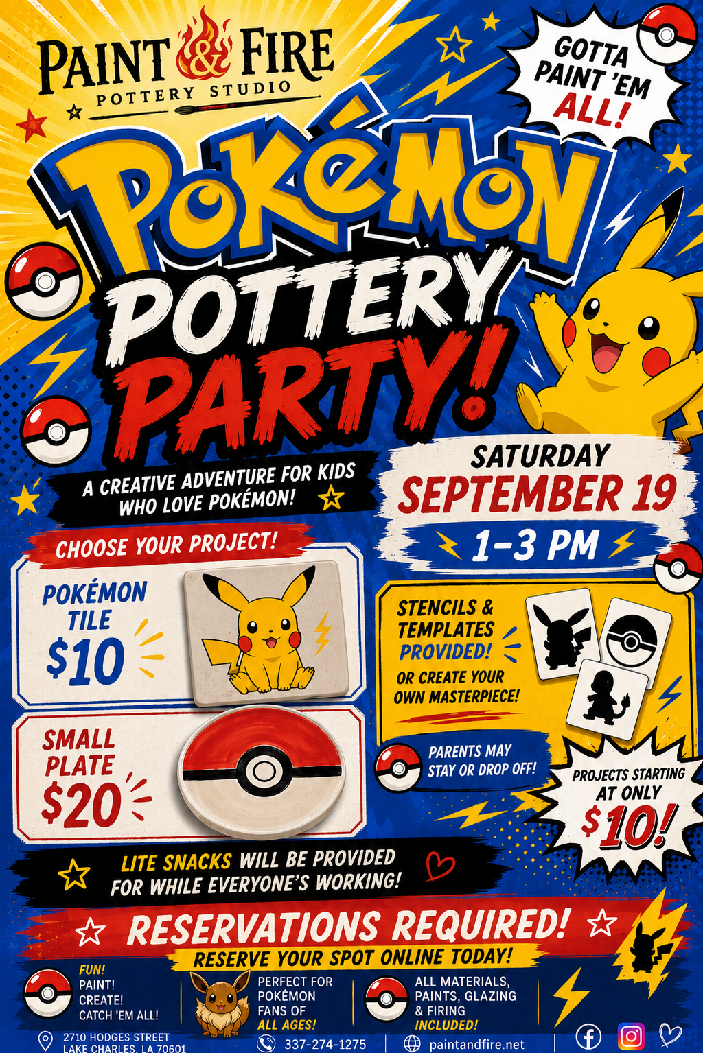 Pokemon Paint Party – September 19 (1–3pm)