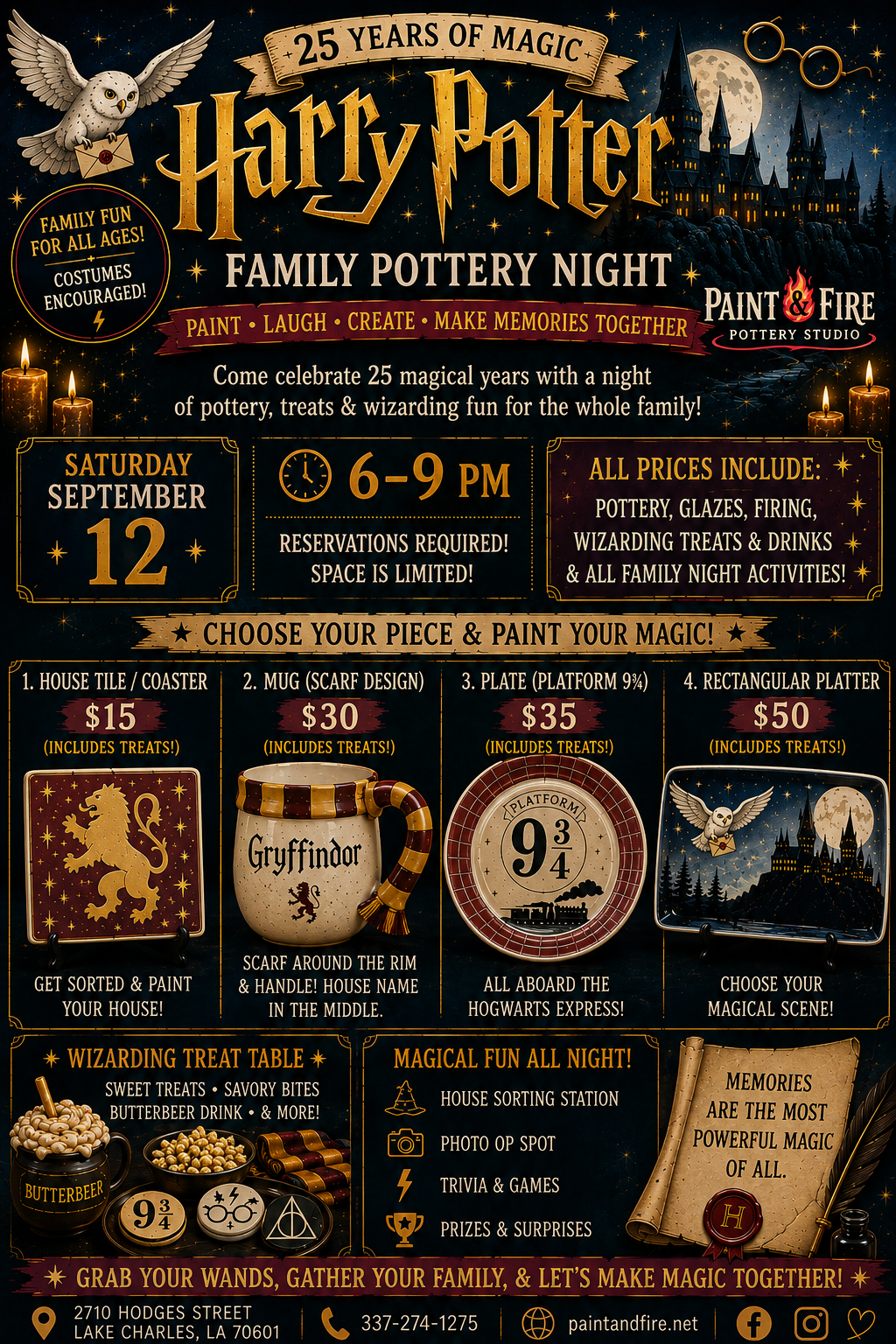 Harry Potter's 25th Anniversary Night – September 12 (6–9pm)