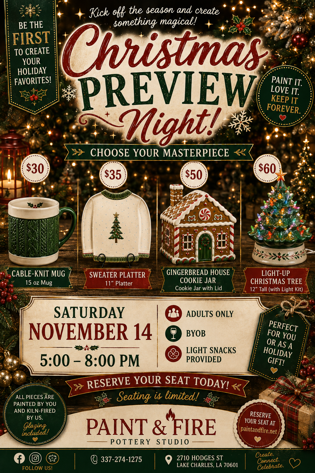 Christmas Preview Night – November 14 (5–8pm)