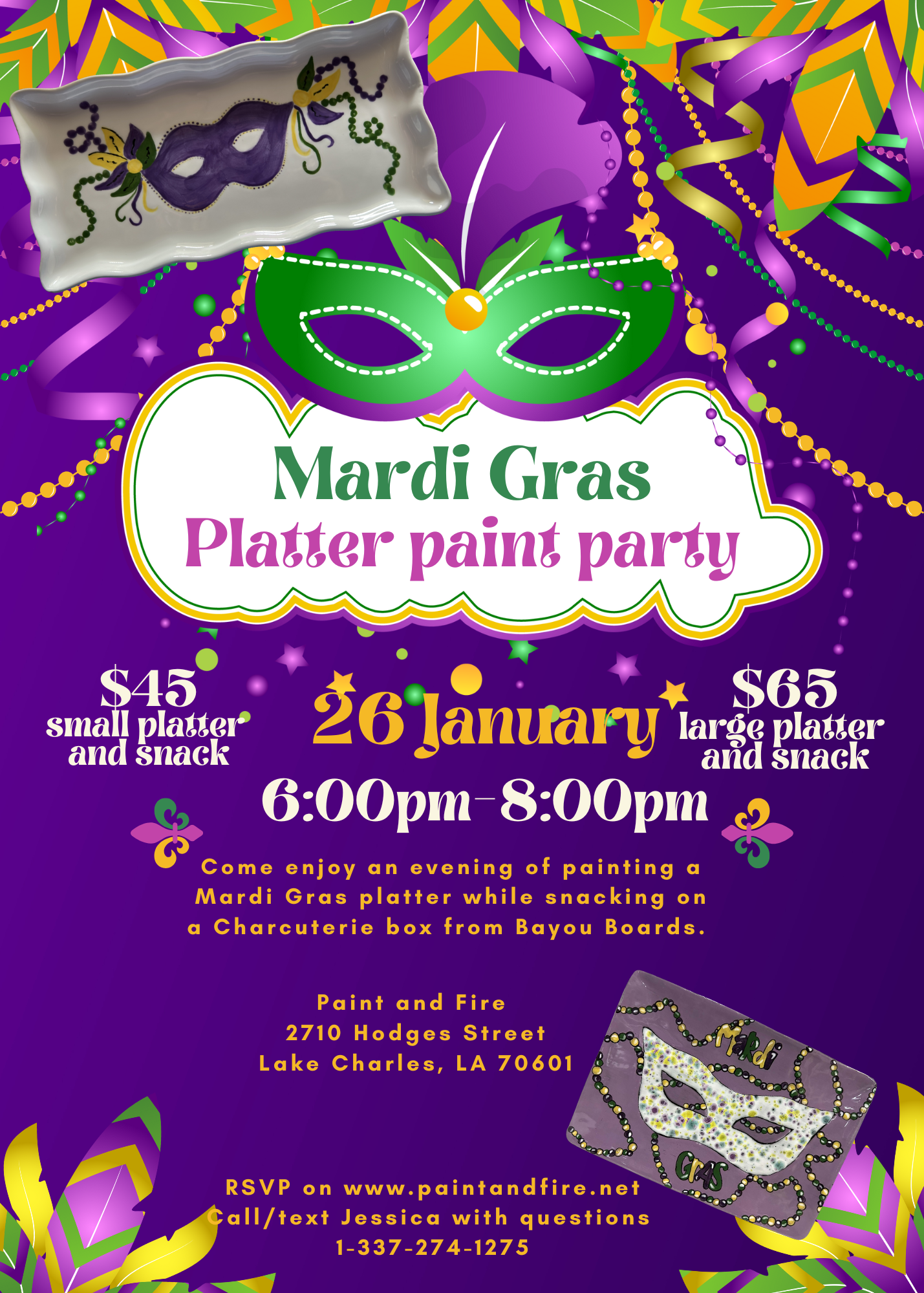 Mardi Gras Platter Class Jan 26th